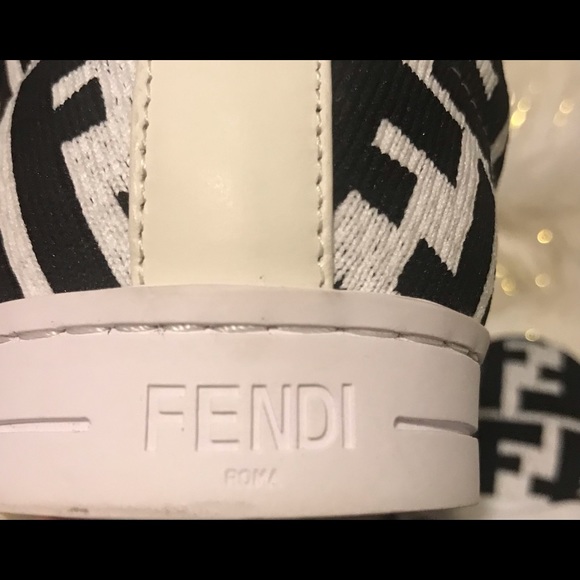 FENDI Sneakers Roma Black/White FF Tech Fabric lace-up🇮🇹 - Picture 3 of 11